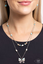 Load image into Gallery viewer, Paparazzi “Free-Spirited Flutter” Blue Necklace Earring Set
