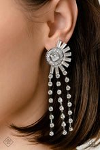 Load image into Gallery viewer, Paparazzi “Torrential Twinkle” White Post Earrings - Cindysblingboutique
