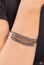Load image into Gallery viewer, Paparazzi “CURVED Lines” Silver Cuff Bracelet - Paparazzi Accessories
