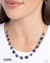 Load image into Gallery viewer, Paparazzi “Gallery Glam” Blue Necklace Earring Set
