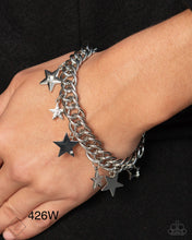 Load image into Gallery viewer, “Cosmic Contemporary” White Clasp Bracelet - Paparazzi Accessories
