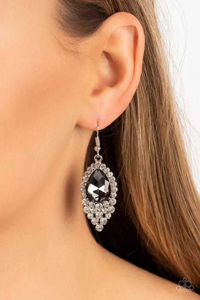 “Glorious Glimmer” Silver Dangle Earrings - Paparazzi