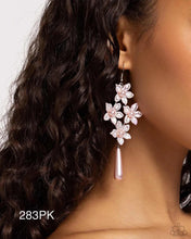 Load image into Gallery viewer, “Vintage Veining” Pink Dangle Earrings - Paparazzi
