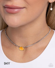 Load image into Gallery viewer, Paparazzi “Dynamic Delicacy” Yellow Choker Necklace Earring Set
