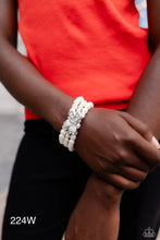 Load image into Gallery viewer, Paparazzi “How Do You Do?” White Stretch Bracelet
