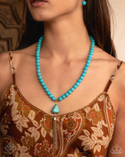 Load image into Gallery viewer, “Coachella Chic” Blue Necklace Earring Set - Paparazzi Accessories
