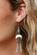 Load image into Gallery viewer, Paparazzi “Highland Haute” Blue Dangle Earrings
