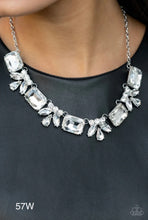 Load image into Gallery viewer, Paparazzi “Long Live Sparkle” White Necklace Earring Set
