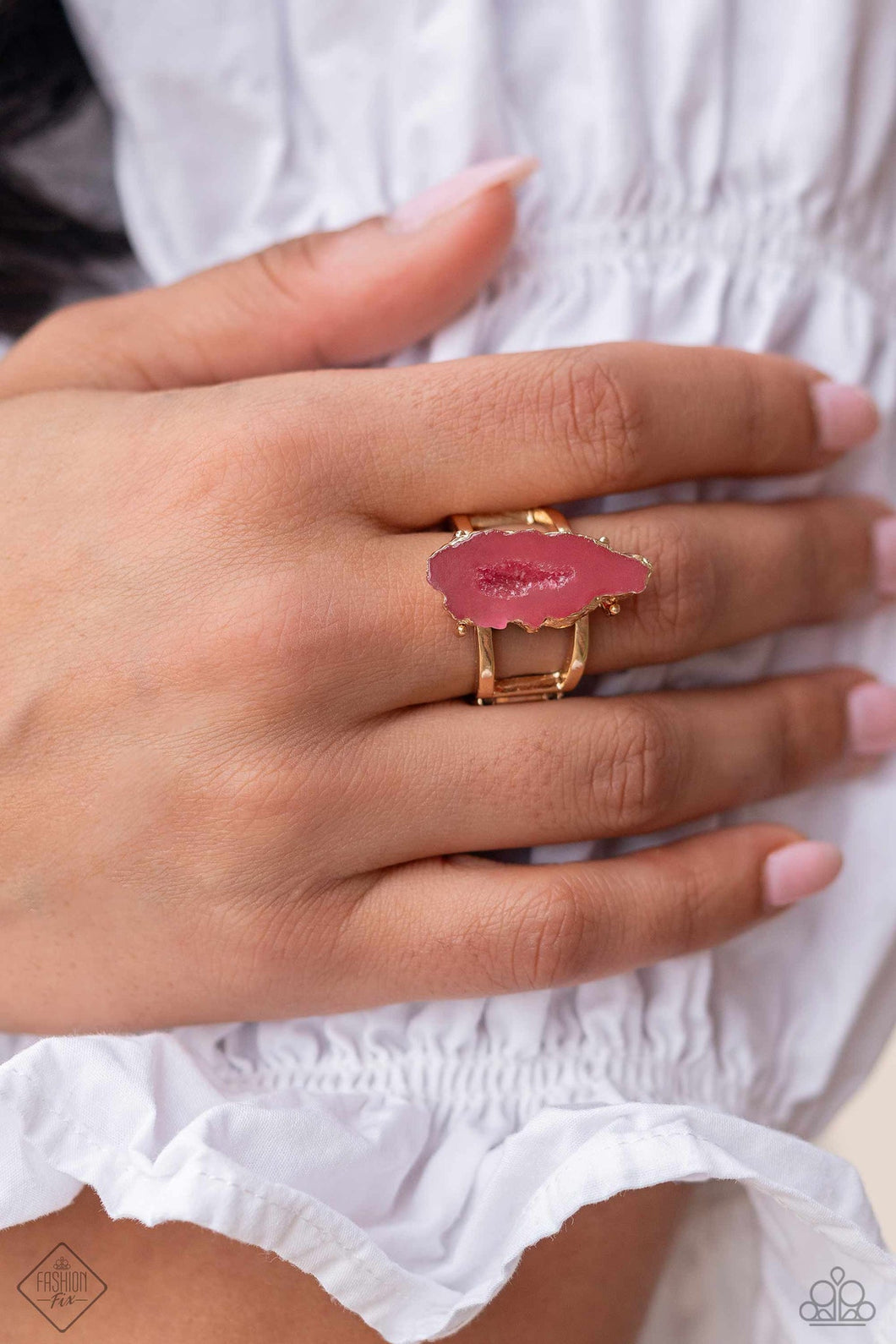 Paparazzi “Mineral Masterpiece” Pink Stretch Ring