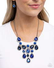 Load image into Gallery viewer, “Dripping in Dazzle” Blue Necklace Earring Set - Paparazzi Accessories
