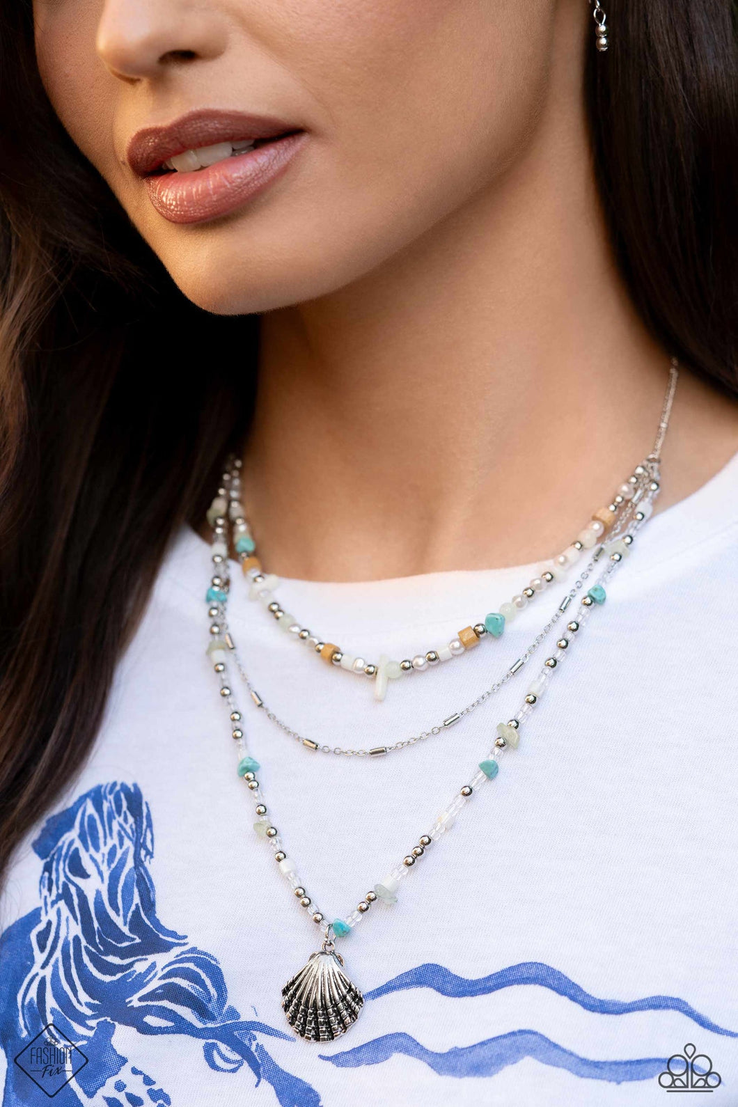 Paparazzi “Coastline Couture” Multi Necklace Earring Set