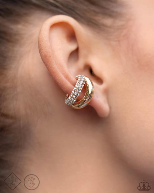 Sizzling Spotlight Gold Cuff Earrings