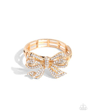 Load image into Gallery viewer, Paparazzi “Its All A-BOW-t Me” Gold Stretch Bracelet
