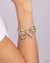 Load image into Gallery viewer, Paparazzi “Its All A-BOW-t Me” Gold Stretch Bracelet
