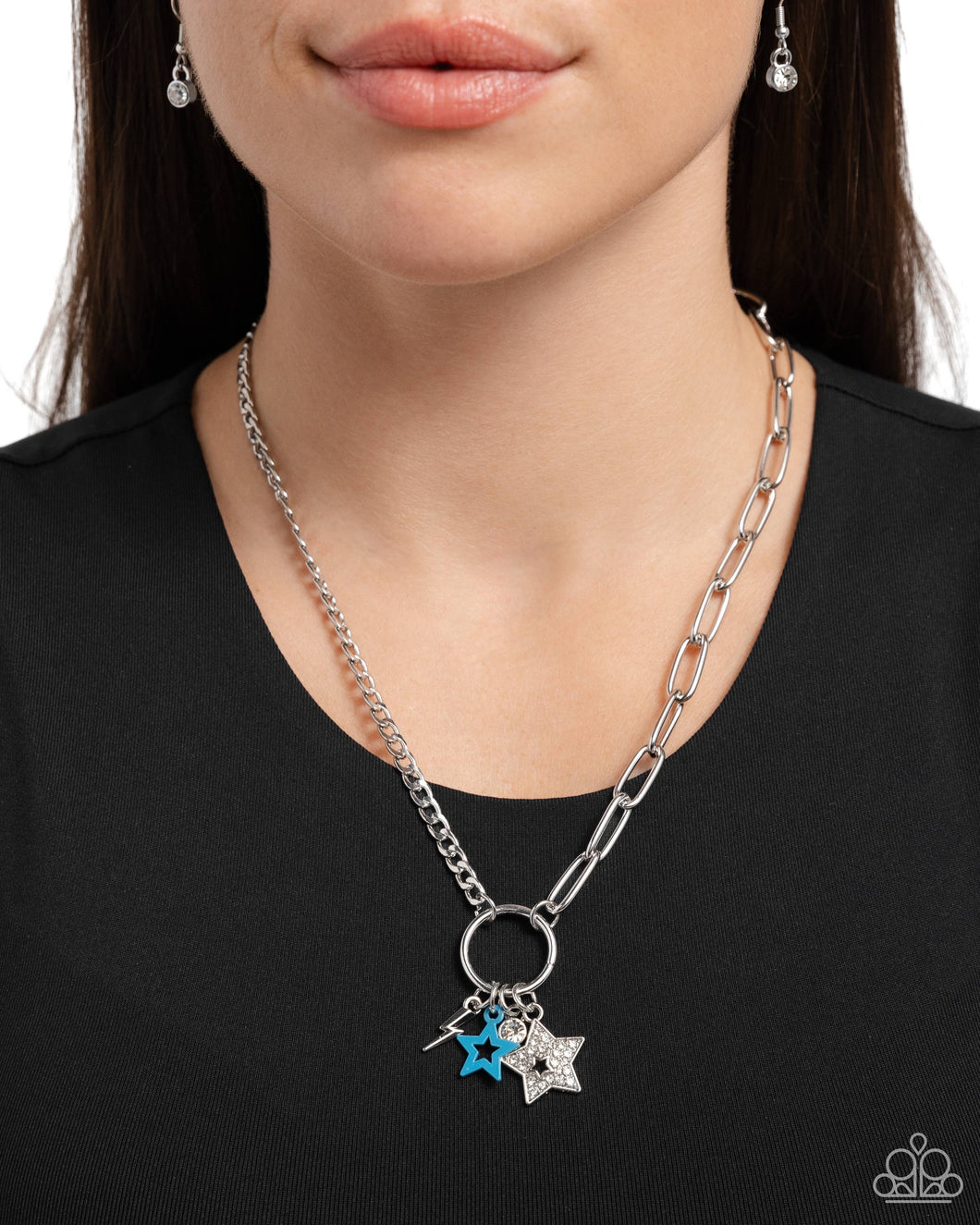 Paparazzi “Stellar Sighting” Blue Necklace Earring Set