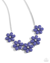 Load image into Gallery viewer, “Floral Fun” Blue Necklace Earring Set - Paparazzi Accessories
