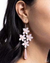 Load image into Gallery viewer, “Vintage Veining” Pink Dangle Earrings - Paparazzi
