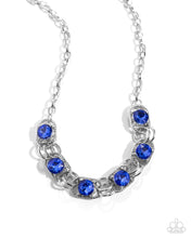 Load image into Gallery viewer, Paparazzi “Serrated Sensation” Blue Necklace Earring Set
