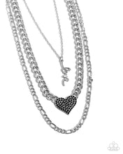 Load image into Gallery viewer, Paparazzi “Luxurious Love” Black Necklace Earring Set
