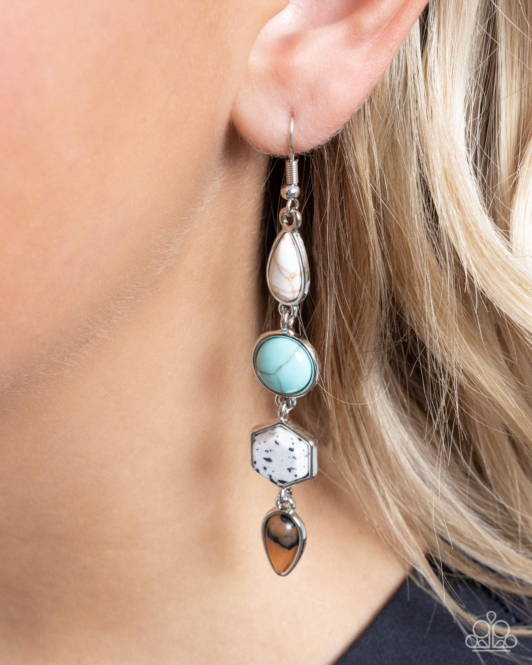 “Singular Stones” Multi Dangle Earrings - Paparazzi Accessories