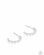 Load image into Gallery viewer, “Pearly Passage” White Hoop Earrings - Paparazzi Accessories
