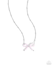 Load image into Gallery viewer, “Bridesmaid Bow” Pink Necklace Earring Set - Paparazzi
