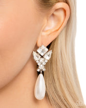 Load image into Gallery viewer, “Pearly Promenade” White Earrings - Paparazzi Accessories
