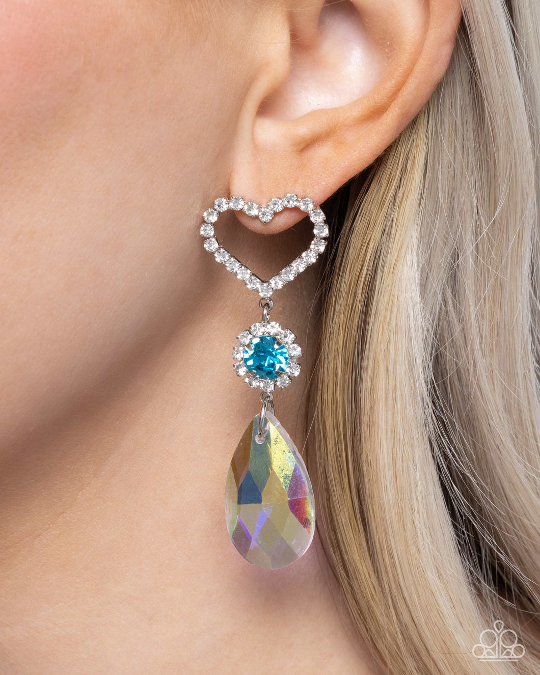 Paparazzi “Faceted Frenzy” Blue Post Earrings - Paparazzi Accessories