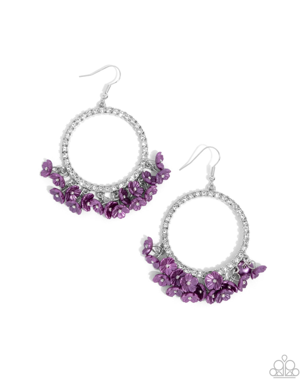 Wreathed Wisteria Purple Earrings