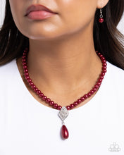 Load image into Gallery viewer, “Eternal Elegance” Red Necklace Earring Set - Paparazzi Accessories
