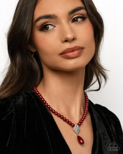 Load image into Gallery viewer, “Eternal Elegance” Red Necklace Earring Set - Paparazzi Accessories
