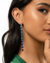 Load image into Gallery viewer, “Opulent Ombré” Blue Post Earrings - Paparazzi
