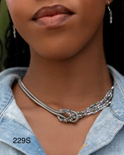 Load image into Gallery viewer, “Mismatched Mirage” Silver Necklace Earring Set - Paparazzi Accessories
