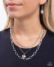 Load image into Gallery viewer, “Passionate Place” Silver Necklace Earring Set - Paparazzi Accessories
