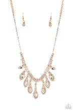 Load image into Gallery viewer, Paparazzi “REIGNING Romance” Gold Necklace Earrings Set
