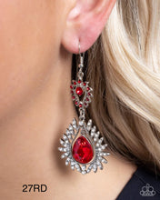 Load image into Gallery viewer, “Teardrop Traveler” Red Dangle Earrings - Earrings
