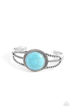 Load image into Gallery viewer, “Sandstone Sojourn” Blue Cuff Bracelet - Paparazzi
