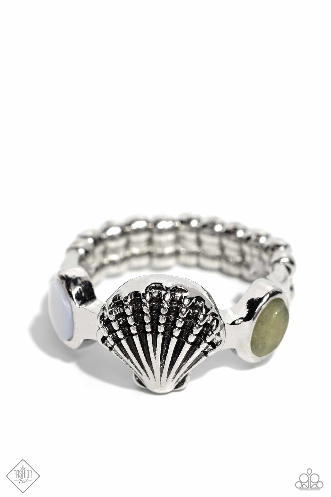 Paparazzi “Coastline Charisma” Green Stretch Ring