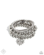 Load image into Gallery viewer, “Excessive Elegance” White Stretch Bracelet Set - Paparazzi
