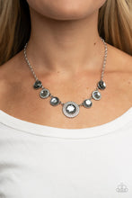 Load image into Gallery viewer, “Extravagant Extravaganza” Silver  Necklace Earring Set - Paparazzi Accessories
