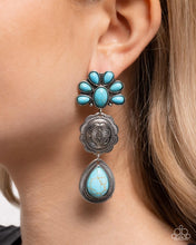 Load image into Gallery viewer, Paparazzi “Handcrafted Haul” Blue Post Earrings -Paparazzi Accessories
