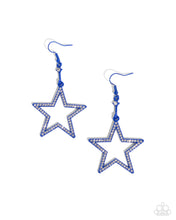 Load image into Gallery viewer, Paparazzi “Steady Stars” Blue Dangle Earrings - Paparazzi Accessories
