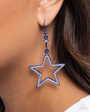 Load image into Gallery viewer, Paparazzi “Steady Stars” Blue Dangle Earrings - Paparazzi Accessories
