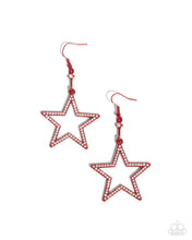 Load image into Gallery viewer, Paparazzi “Steady Stars” Red Dangle Earrings - Paparazzi Accessories
