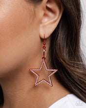Load image into Gallery viewer, Paparazzi “Steady Stars” Red Dangle Earrings - Paparazzi Accessories
