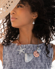 Load image into Gallery viewer, “Along the Reef” Silver Necklace Earring Set - Paparazzi Accessories
