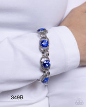 Load image into Gallery viewer, “Serrated Secret” Blue Adjustable Clasp Bracelet - Paparazzi Accessories
