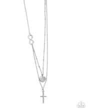 Load image into Gallery viewer, Paparazzi “Eternal Embrace” Silver Necklace Earring Set - Paparazzi Accessories
