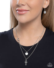 Load image into Gallery viewer, Paparazzi “Eternal Embrace” Silver Necklace Earring Set - Paparazzi Accessories
