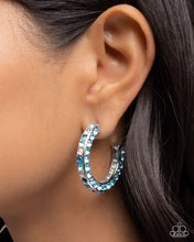 Load image into Gallery viewer, Paparazzi “High-Level Haute” Blue Hoop Earrings - Paparazzi Accessories

